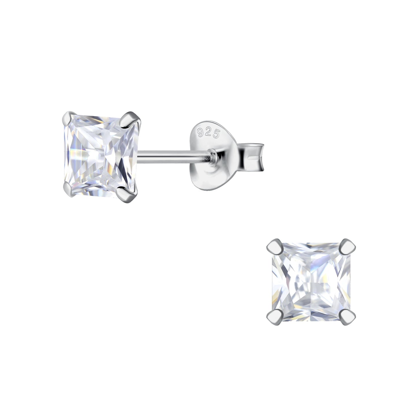 5mm Zirconia Stud Earrings | 925 Sterling Silver Waterproof Brilliant Cut - Brazale - T