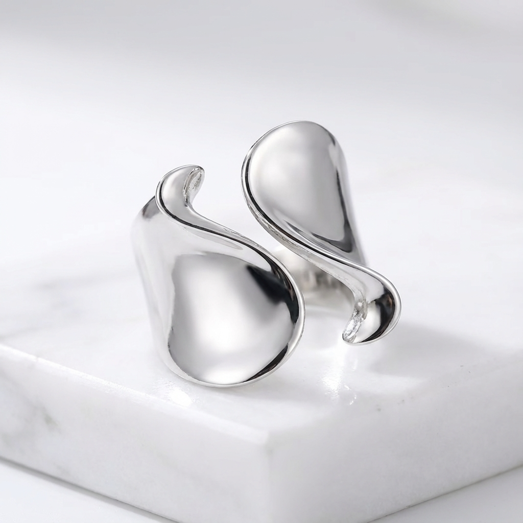 Wave Embrace Ring | 925 Sterling Silver Adjustable