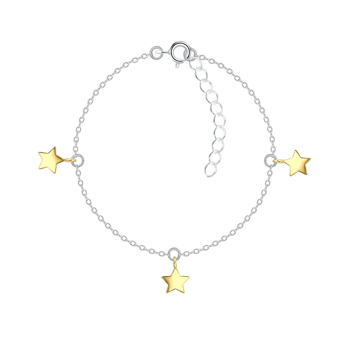 Star Chain Bracelet | 925 Sterling Silver 14K Gold Plated Waterproof - Brazale - T