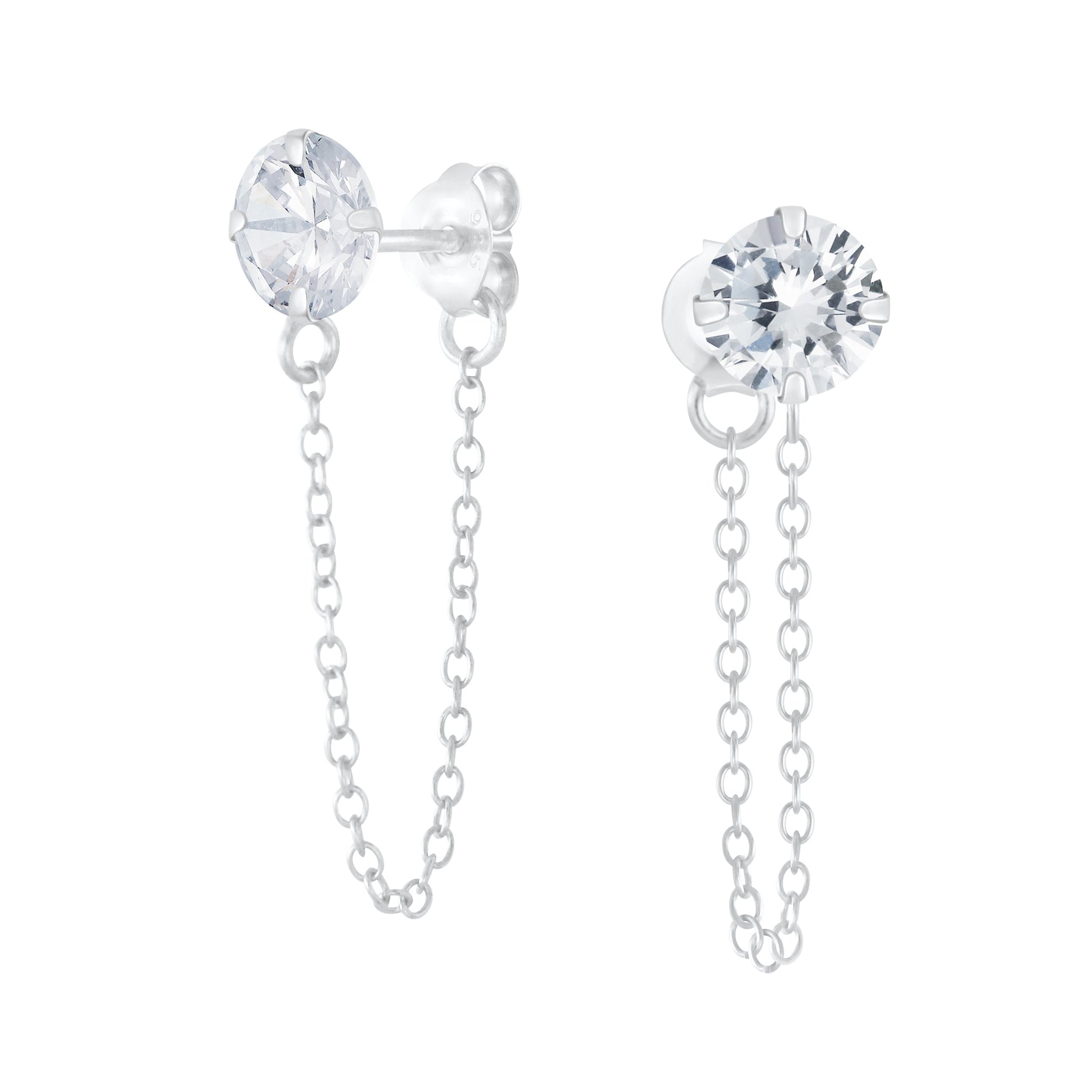 6mm CZ Stud Earrings | 925 Sterling Silver Anti - Tarnish - Brazale - T