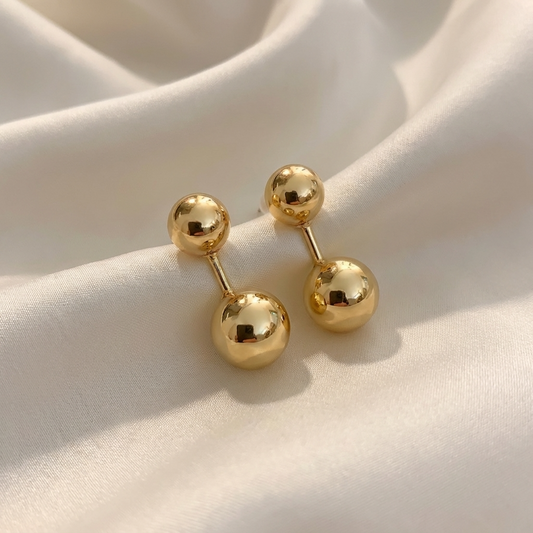 Orbit Double Ball Earrings | 316L Stainless Steel Gold