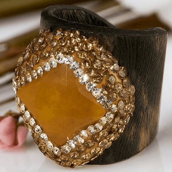 Agate Snake Skin Ring | 14k Gold Plated | Unique Design - Brazale - T