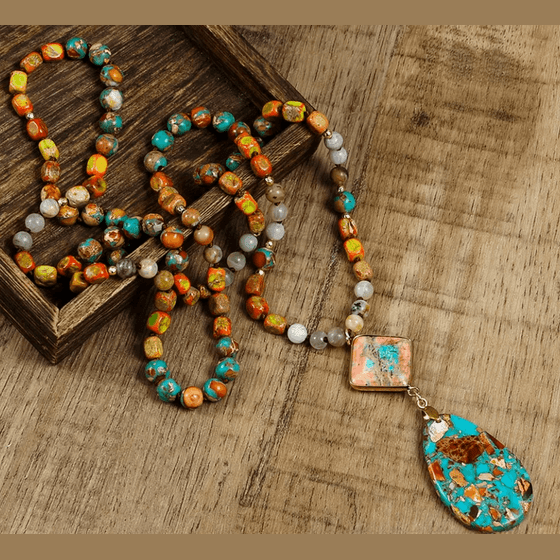 Artisan Natural Stone Necklace | Bohemian Collection - Brazale - T