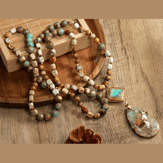 Artisan Natural Stone Necklace | Bohemian Collection - Brazale - T