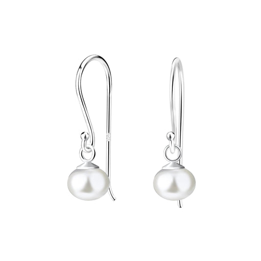 Freshwater Pearl Dangle Earrings | 925 Sterling Silver Waterproof 6mm - Brazale - T