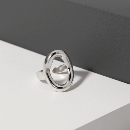 Geometric Ring | Stainless Steel Gold Plated Waterproof Modern - Brazale - T