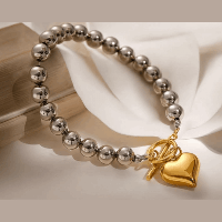 Heart Bracelet | 18K Gold Plated | Stainless Steel - Brazale - T