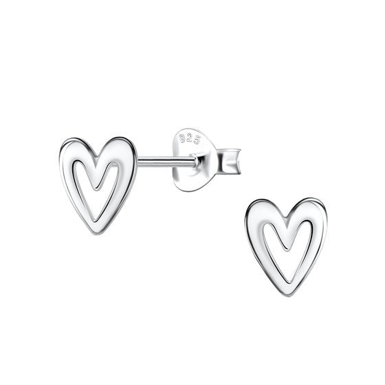 Heart Stud Earrings | 925 Sterling Silver Waterproof 6mm - Brazale - T