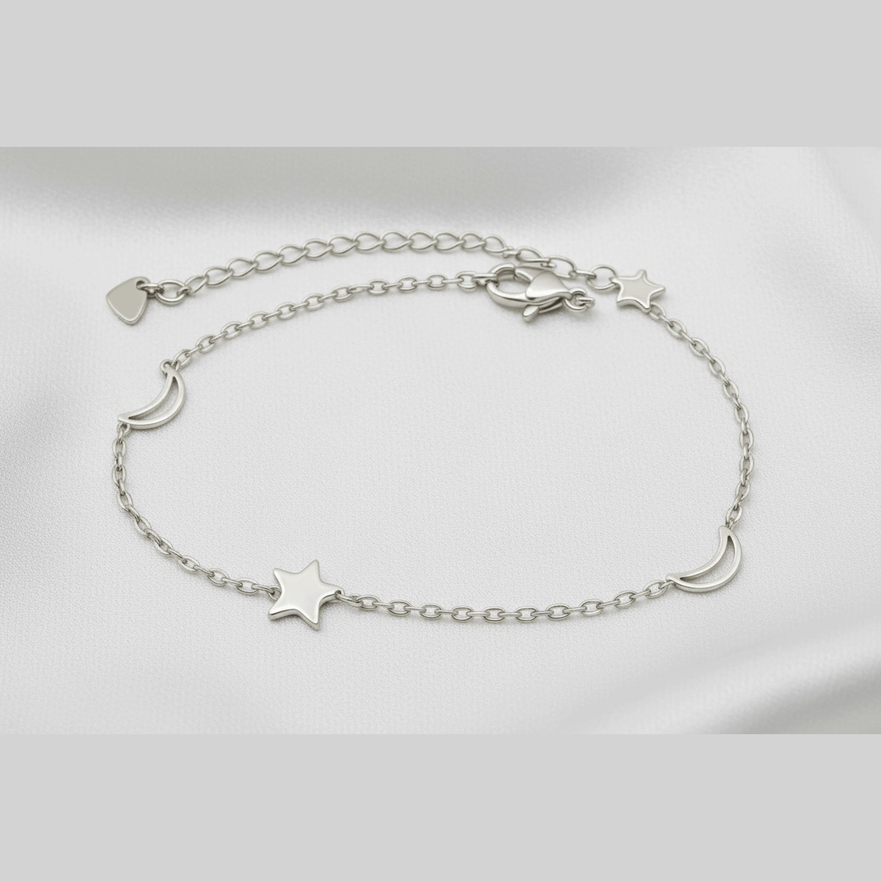 Moon and Stars Bracelet | 316L Stainless Steel Waterproof Celestial - Brazale - T