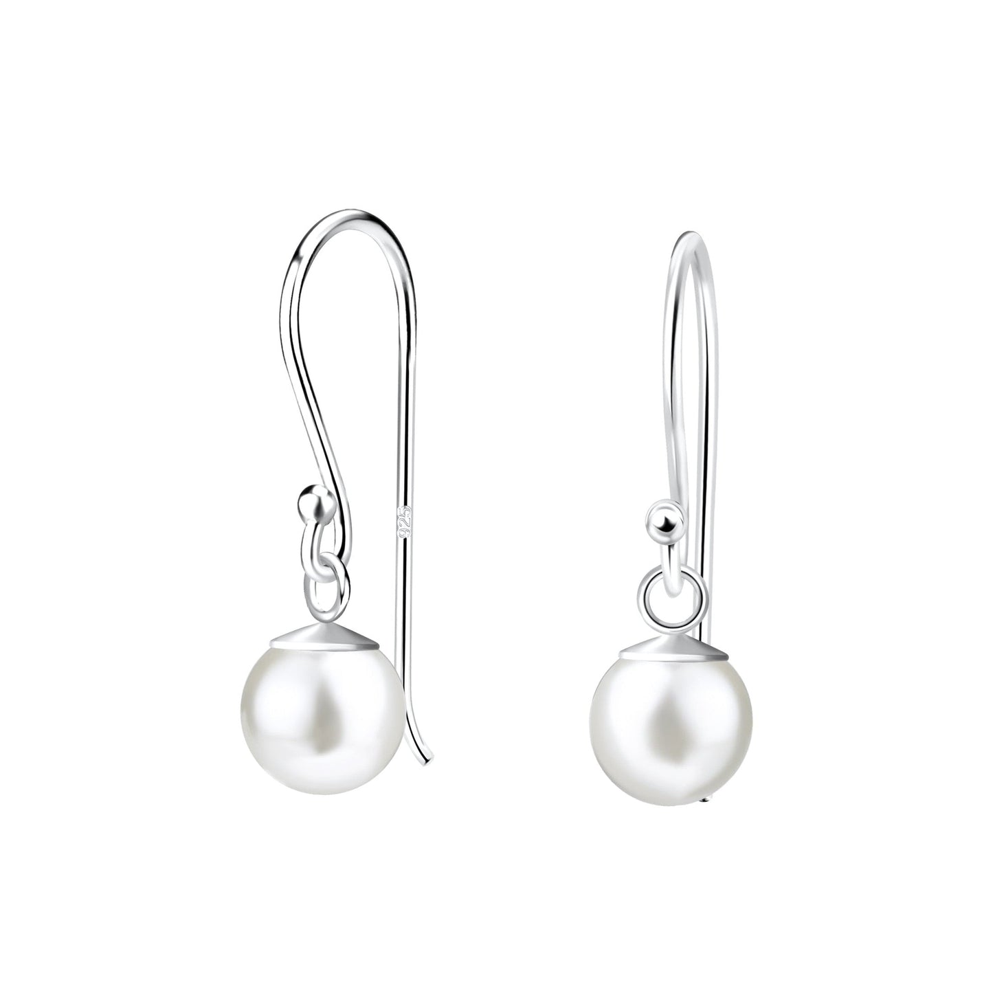 Pearl Dangle Earrings | 925 Sterling Silver Waterproof 6mm - Brazale - T