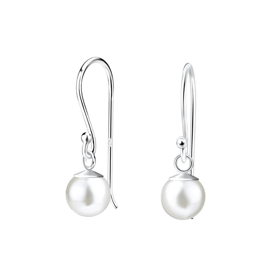 Pearl Dangle Earrings | 925 Sterling Silver Waterproof 6mm - Brazale - T