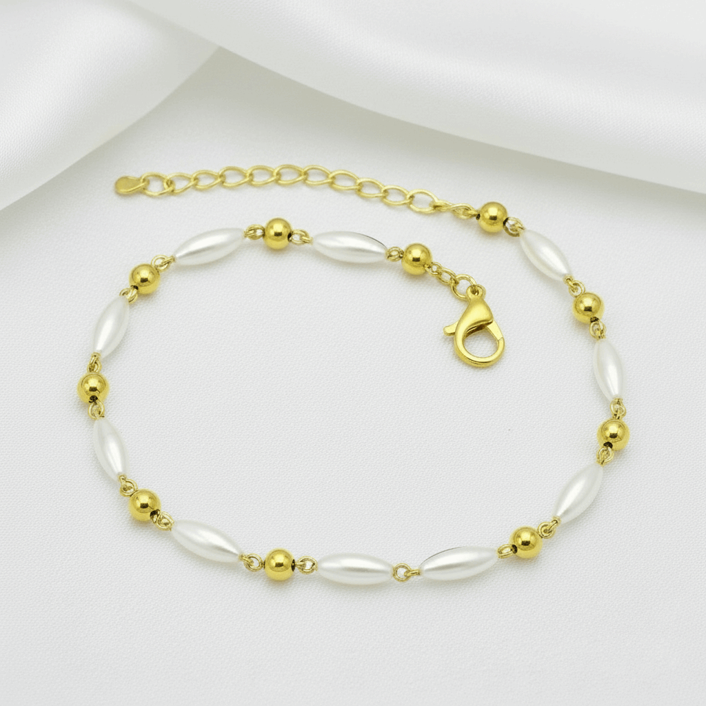 Perla Bead Bracelet | 316L Stainless Steel Waterproof Satin Finish - Brazale - T