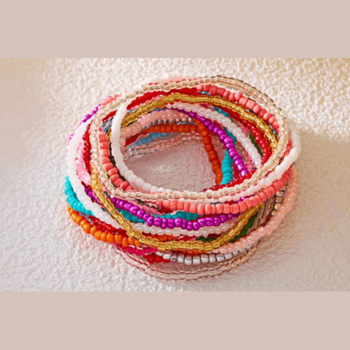 Rainbow Stack Bracelets | Seed Beads | Vibrant Boho - Brazale - T