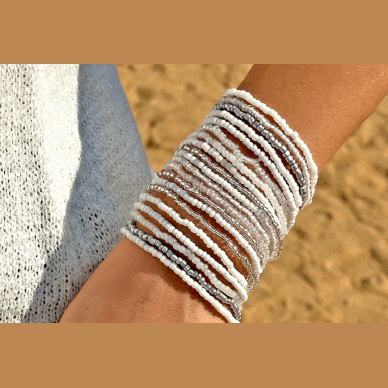 Rainbow Stack Bracelets | Seed Beads | Vibrant Boho - Brazale - T