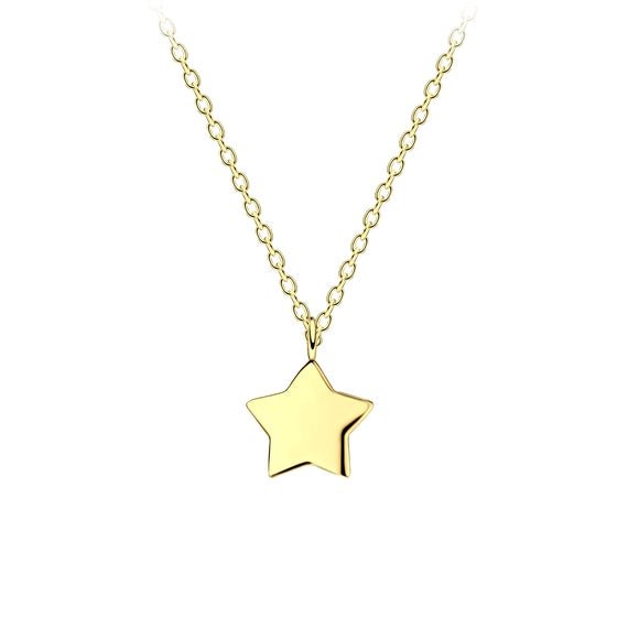 Star Necklace | 925 Sterling Silver 14K Gold Plated Waterproof 45cm - Brazale - T
