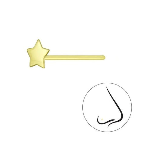 Star Nose Stud | 925 Sterling Silver 14k Gold Plated - Brazale - T