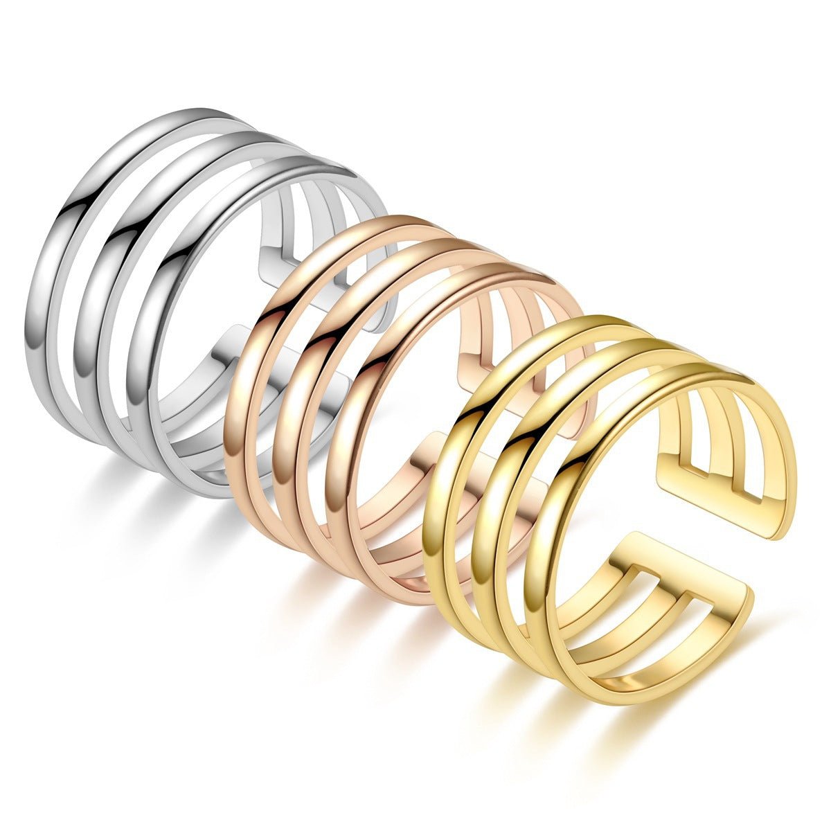 Titanium Three Layer Ring | Lightweight & Durable - Brazale - T